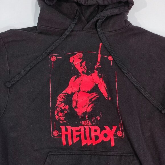 Hellboy hoodie boys size S black with graphic design loose fit pull over - Picture 2 of 7